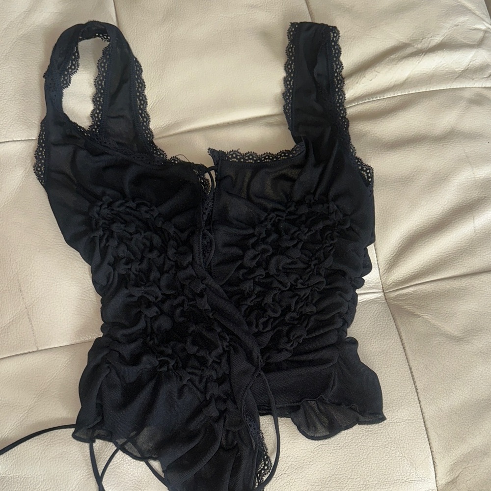 Zara TIED RUCHED TOP - Picture 2 of 3